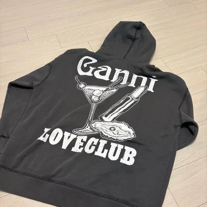 [BUNJANG] Ganni Love Club Hoodie Grey / GANNI 가니 러브클럽 후드 그레이 S/M(55-66)