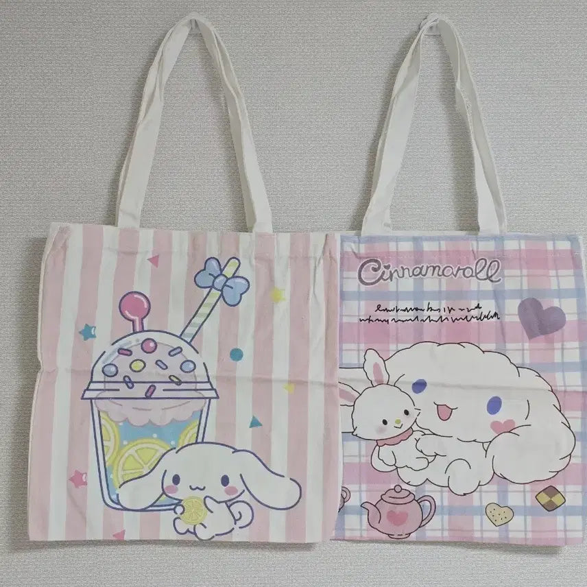 [BUNJANG] Sanrio Cinnamoroll Canvas Shoulder Eco Bag Bundle Set / 산리오 시나모롤 캔버스 숄더 에코백 6개 세트