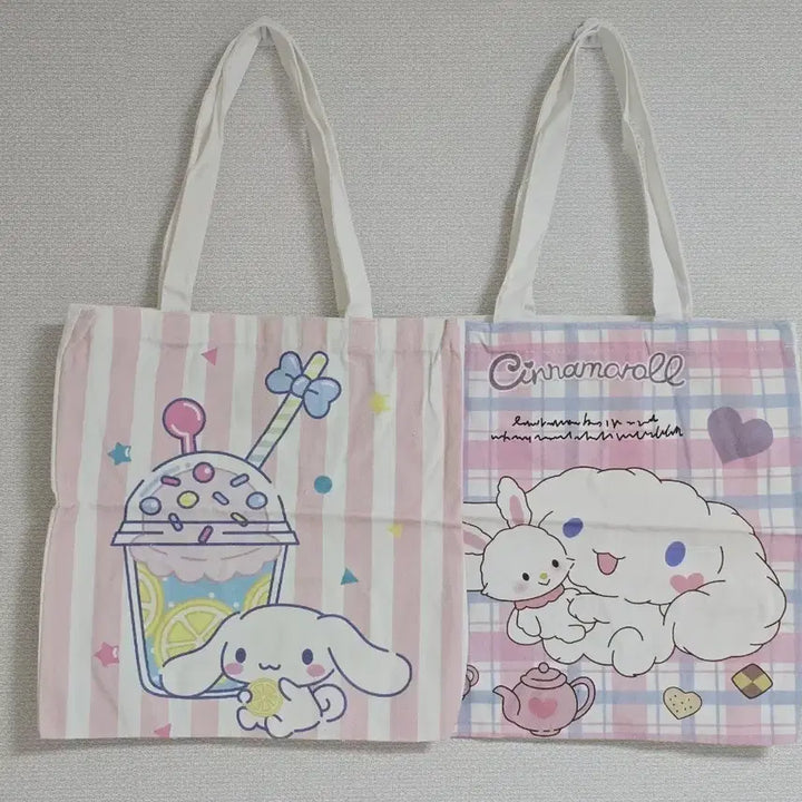 [BUNJANG] Sanrio Cinnamoroll Canvas Shoulder Eco Bag Bundle Set / 산리오 시나모롤 캔버스 숄더 에코백 6개 세트