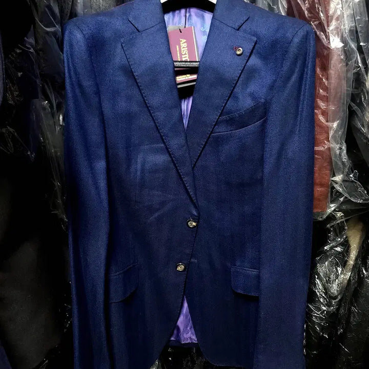 [BUNJANG] Vanhart di Albazar Ariston Royal Navy-blue Herringbone Suit / 반하트 디 알바자/이태리 아리스톤 로얄 플란넬 울 헤링본 수트/100
