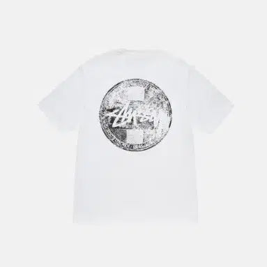 [BUNJANG] Stussy Stamp Short Sleeve T-shirt Black/White / NSB23정품새상품>스투시 원형 스탬프 반팔 티셔츠 블랙/화이트