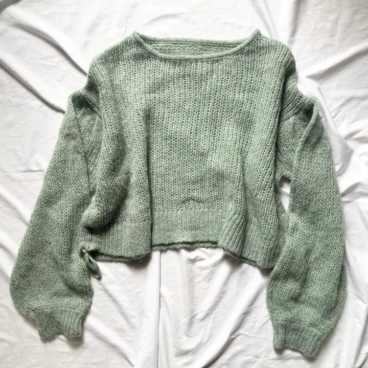 [BUNJANG] Lowrys Farm Mint Green Knit Sweater / 착샷 0/ 빈티지 로울리즈팜 일녀 민트 핀터깔 갸루 니트