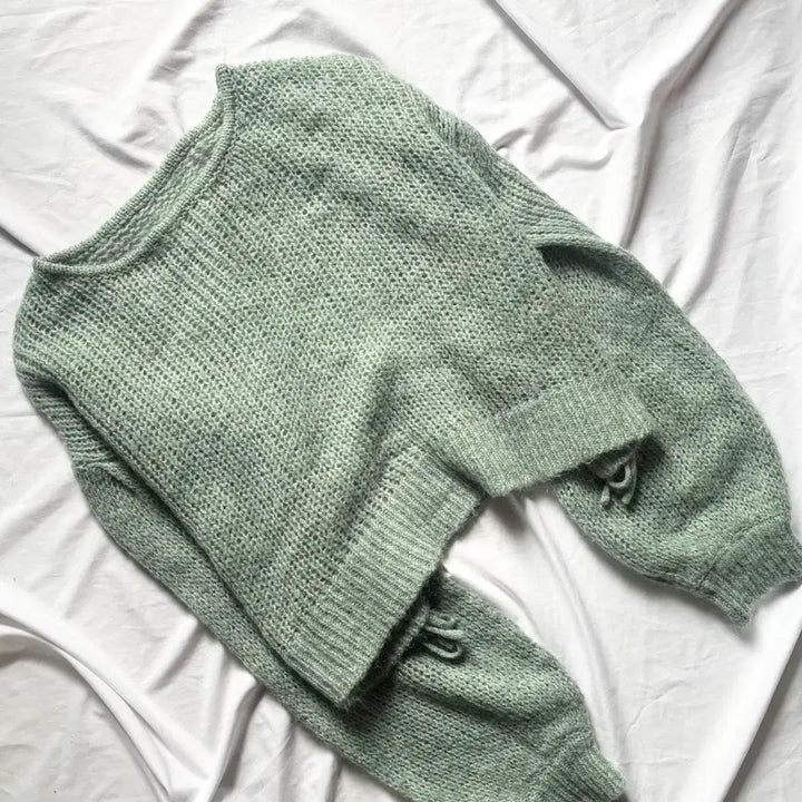 [BUNJANG] Lowrys Farm Mint Green Knit Sweater / 착샷 0/ 빈티지 로울리즈팜 일녀 민트 핀터깔 갸루 니트
