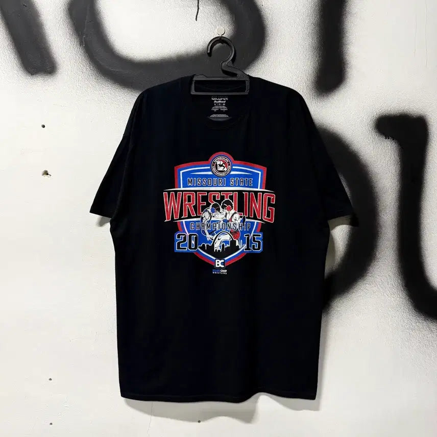 [BUNJANG] Gildan Wrestling Championship Print T-shirt / Gildan 길단 2015 레슬링 챔피언 프린팅 반팔 티셔츠