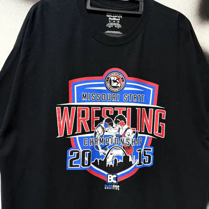 [BUNJANG] Gildan Wrestling Championship Print T-shirt / Gildan 길단 2015 레슬링 챔피언 프린팅 반팔 티셔츠