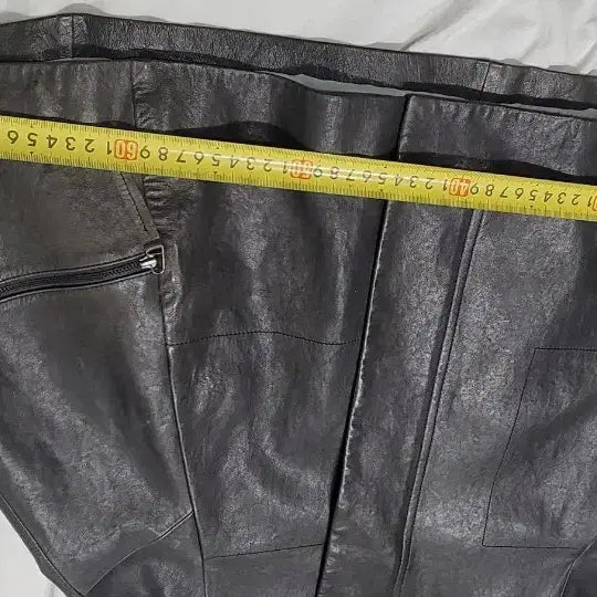 [BUNJANG] Black &amp; Gray Real Leather Half Coat / 블랙 &amp; 그레이 리얼 가죽 하프 코트 55사이즈