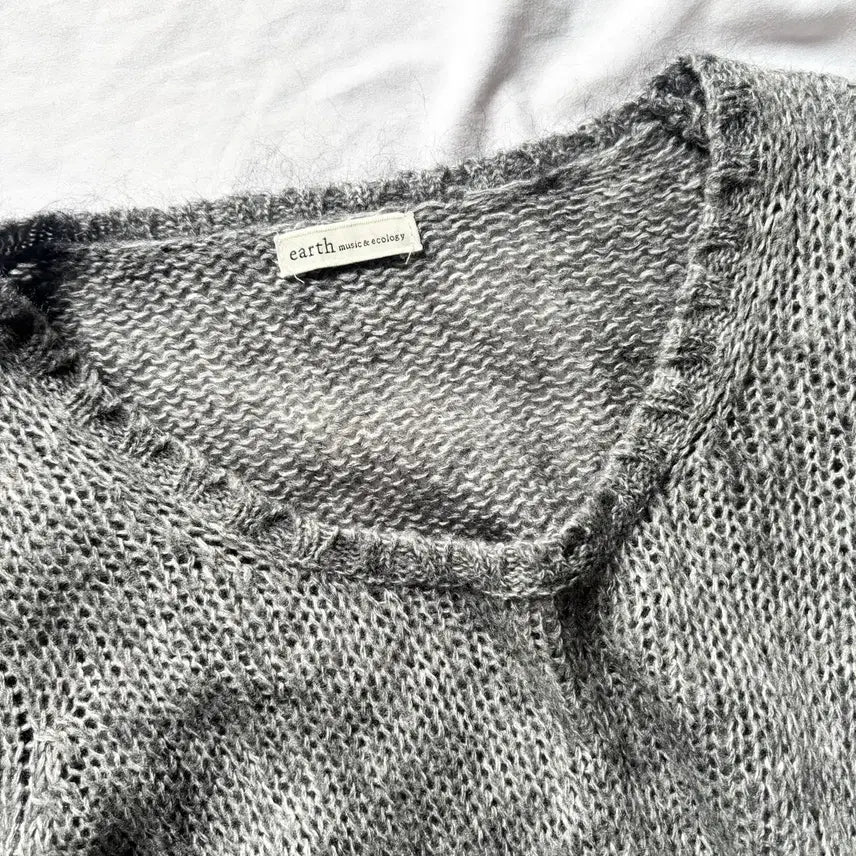 [BUNJANG] Earth Music &amp; Ecology Gray Knit Top / 빈티지 어스뮤직 갸루 모리 공겜여주 니트