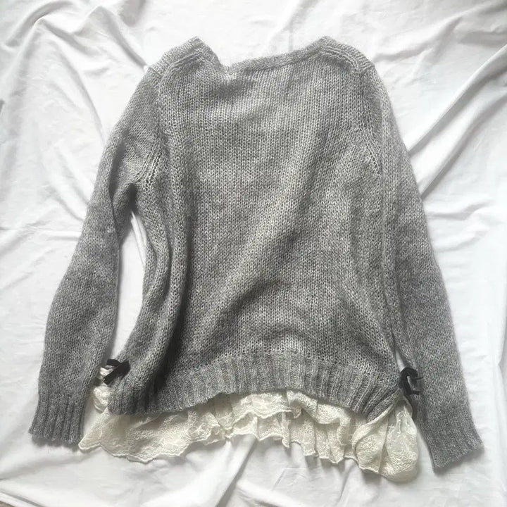 [BUNJANG] Earth Music &amp; Ecology Gray Knit Top / 빈티지 어스뮤직 갸루 모리 공겜여주 니트