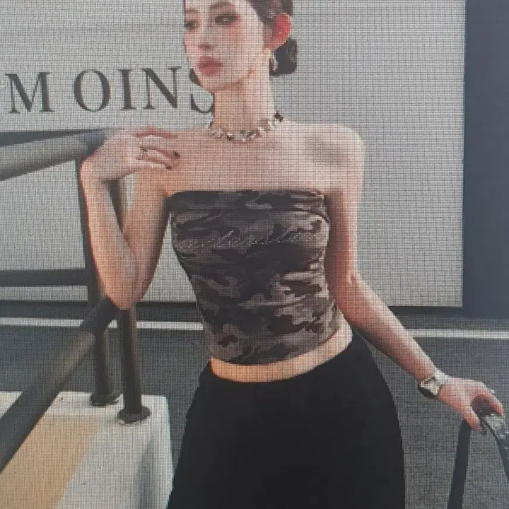 [BUNJANG] Camouflage Tube Top / (해외배송)카모플라쥬 튜브탑 2컬러