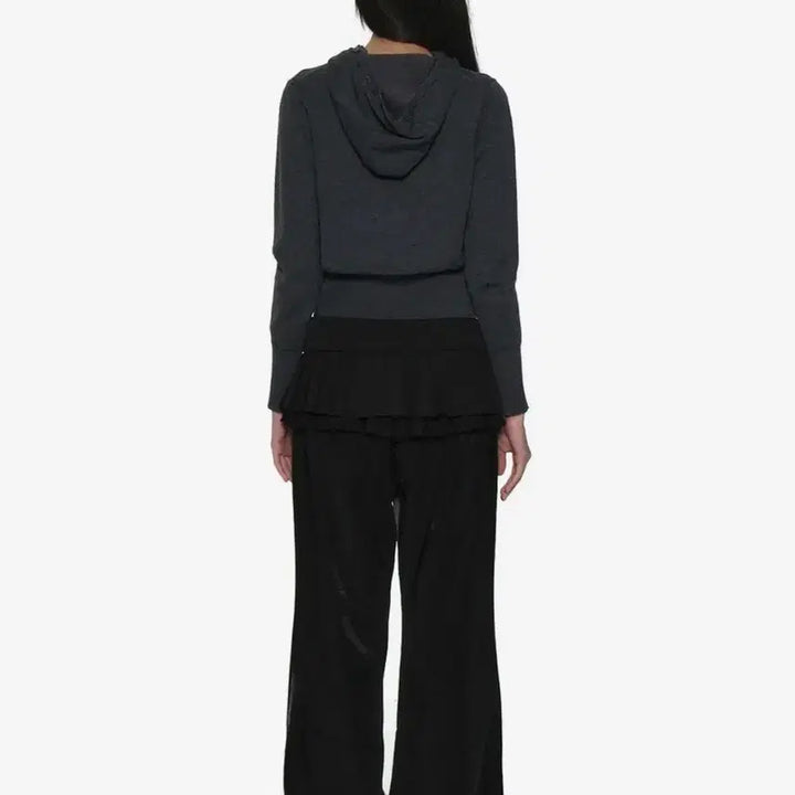 [BUNJANG] Partimento Women Pleated Wrap Layered Skirt - Black / 파르티멘토 우먼 턴오버 플리티드 랩 스커트 레이어드 치마 블랙