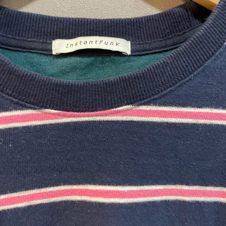 [BUNJANG] InstantFunk Stripe Long Sleeve Navy T-shirt / 전진착용/ 인스턴트펑크 스트라이프 롱슬리브 네이비 티셔츠