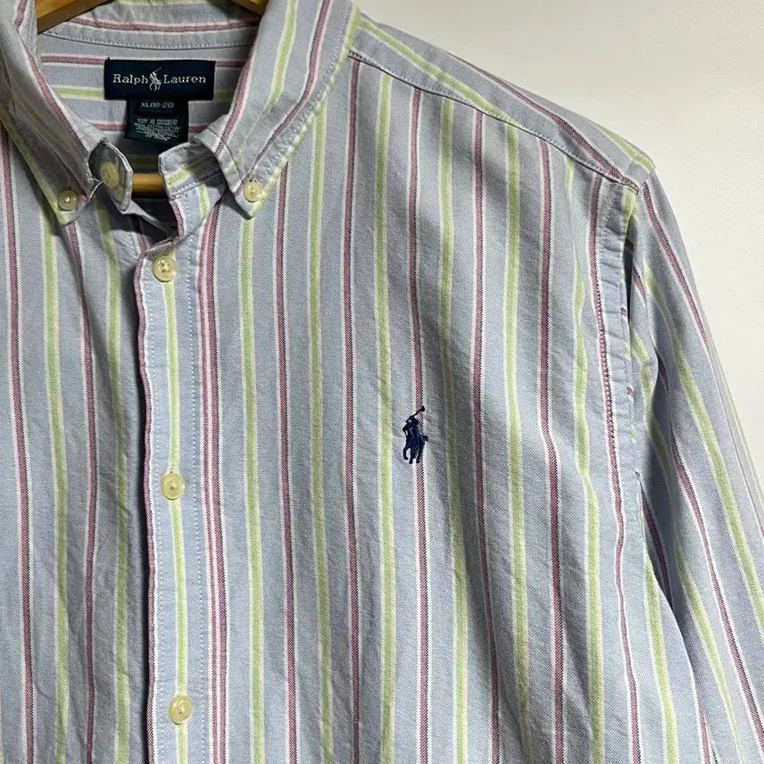 [BUNJANG] Polo Ralph Lauren Blue Pony Stripe Shirt XL / 공용 폴로랄프로렌 블루포니 스트라이프 셔츠 남방 XL