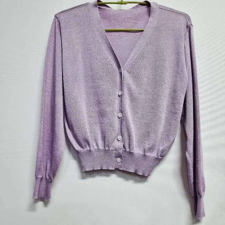 [BUNJANG] Vintage Purple V-Neck Knit Cardigan / 빈티지 퍼플 브이넥 니트 가디건
