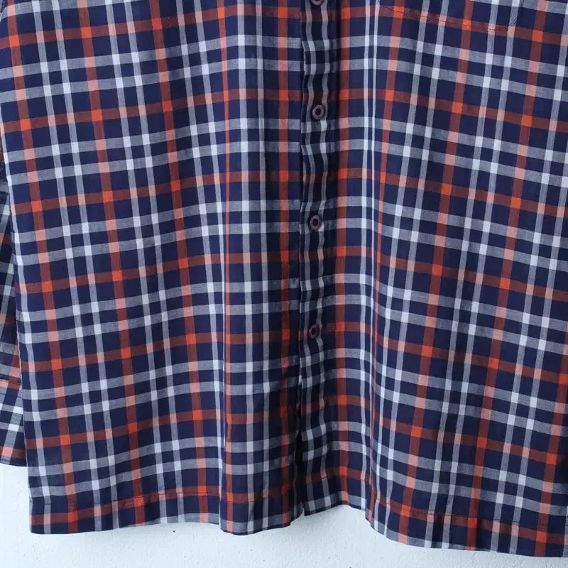 [BUNJANG] Daks Checkered Navy Lightweight Shirt / (XL) 닥스 셔츠 남방 체크 네이비 경량 여름용-17E86
