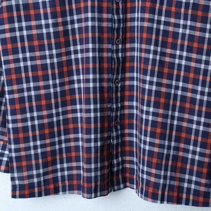 [BUNJANG] Daks Checkered Navy Lightweight Shirt / (XL) 닥스 셔츠 남방 체크 네이비 경량 여름용-17E86