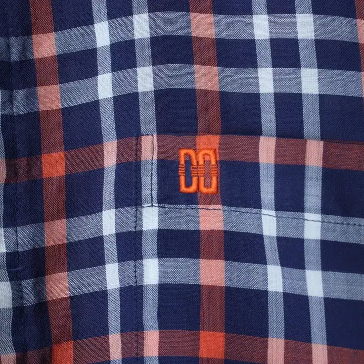 [BUNJANG] Daks Checkered Navy Lightweight Shirt / (XL) 닥스 셔츠 남방 체크 네이비 경량 여름용-17E86