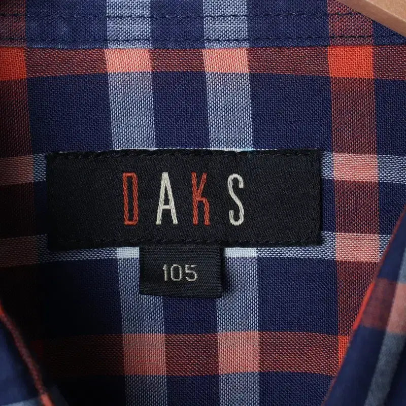 [BUNJANG] Daks Checkered Navy Lightweight Shirt / (XL) 닥스 셔츠 남방 체크 네이비 경량 여름용-17E86