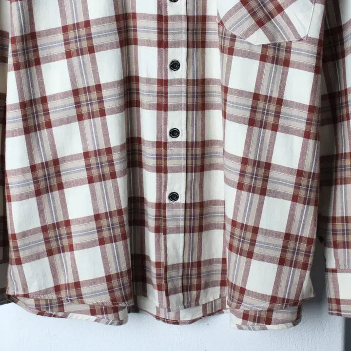 [BUNJANG] Filluminate Loose Fit Check Shirt Beige / (M-L) 필루미네이트 셔츠 남방 루즈핏 체크 베이지 아메카지-17E90