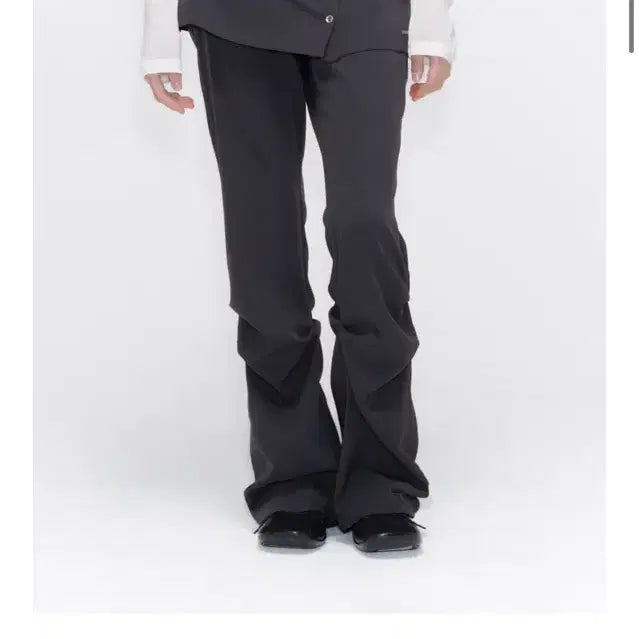 [BUNJANG] Miseki Seoul Draped Shirt Skirt Pants Set / Draped shirt skirt pants SET CHARCOAL