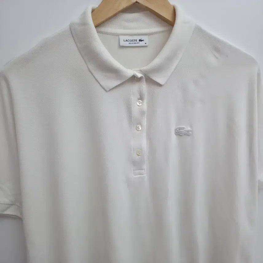[BUNJANG] Lacoste White Polo Shirt / [M] 라코스테 화이트 카라티