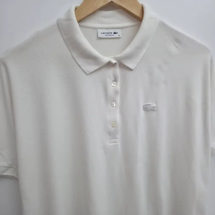 [BUNJANG] Lacoste White Polo Shirt / [M] 라코스테 화이트 카라티