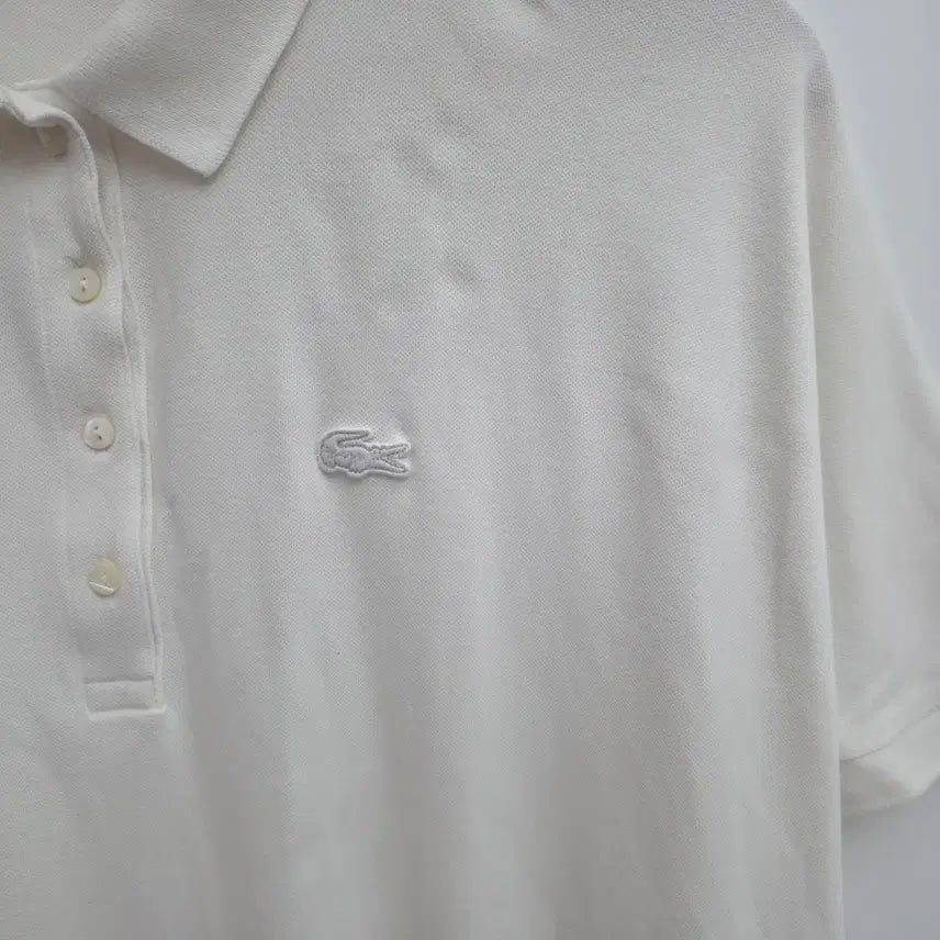 [BUNJANG] Lacoste White Polo Shirt / [M] 라코스테 화이트 카라티