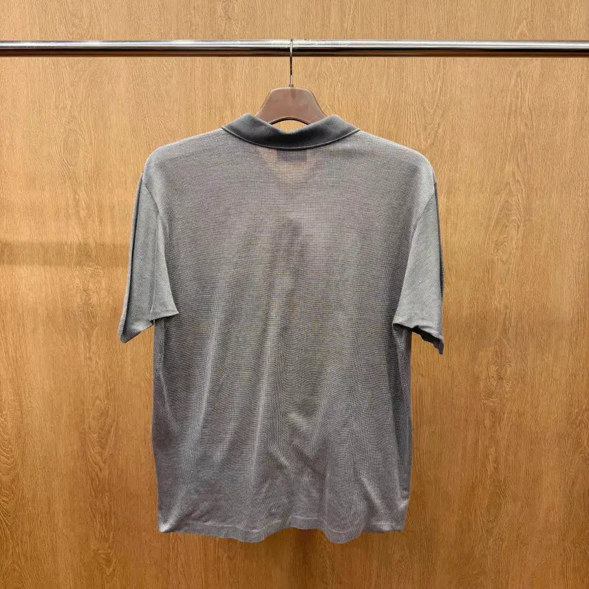 [BUNJANG] Celine Homme Patterned Short Sleeve Polo Shirt / 셀린느 옴므 패턴 반팔 카라티 포켓 디테일 클래식 그레이