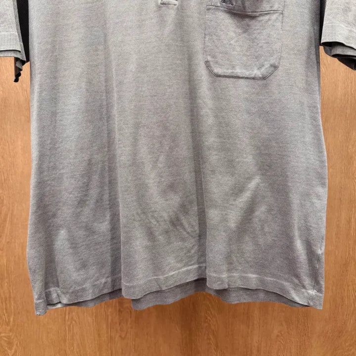 [BUNJANG] Celine Homme Patterned Short Sleeve Polo Shirt / 셀린느 옴므 패턴 반팔 카라티 포켓 디테일 클래식 그레이