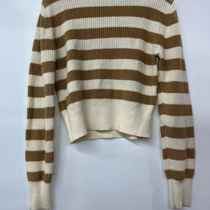 [BUNJANG] PLAC Striped Round Neck Knit Beige / PLAC 플랙 스트라이프 라운드 넥 니트 베이지 Free사이즈