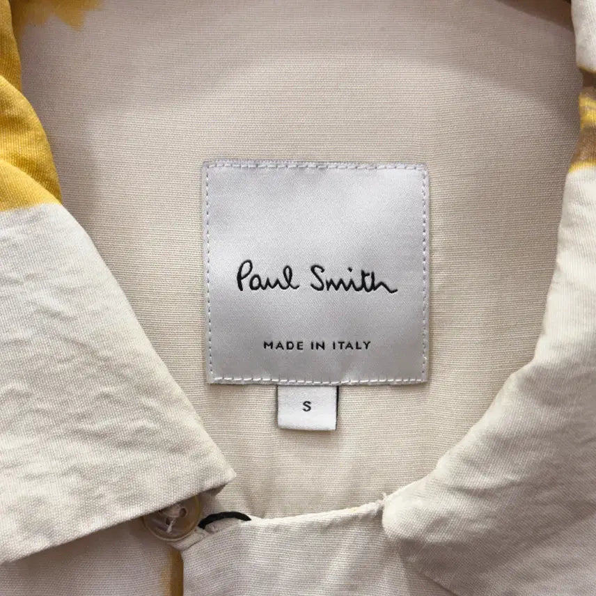 [BUNJANG] Paul Smith Floral Art Print Short Sleeve Shirt / 폴스미스 플로럴 반팔 셔츠 유니크 아트프린트 패턴 아이보리 옐로우