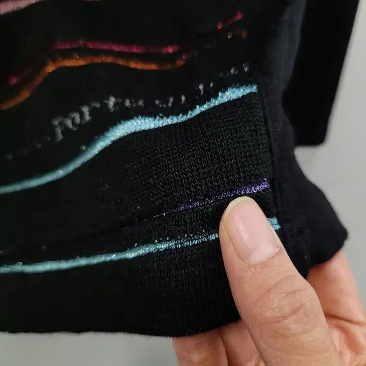 [BUNJANG] Vintage Y2K Glitter Stripe Half Zip Knit Sleeve / 빈티지 Y2K 글리터스트라이프 하프집업 니트 슬리브