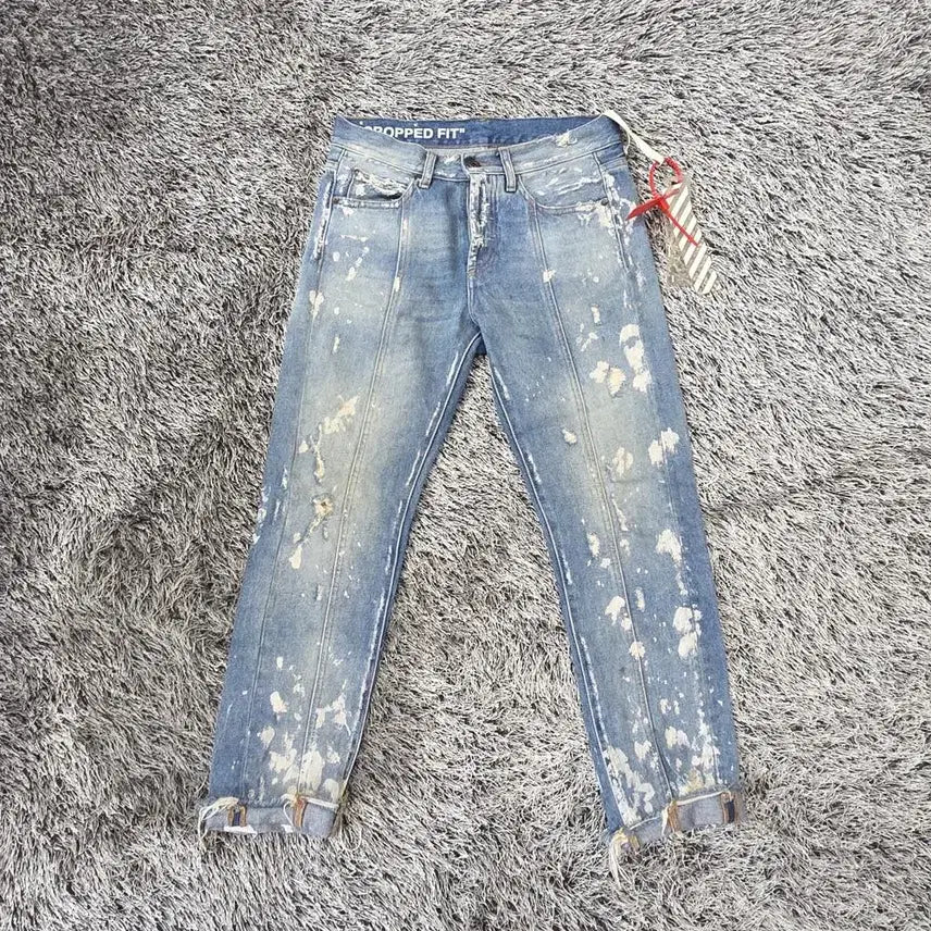 [BUNJANG] Off-White Paint Splatter Denim Pants (Women&