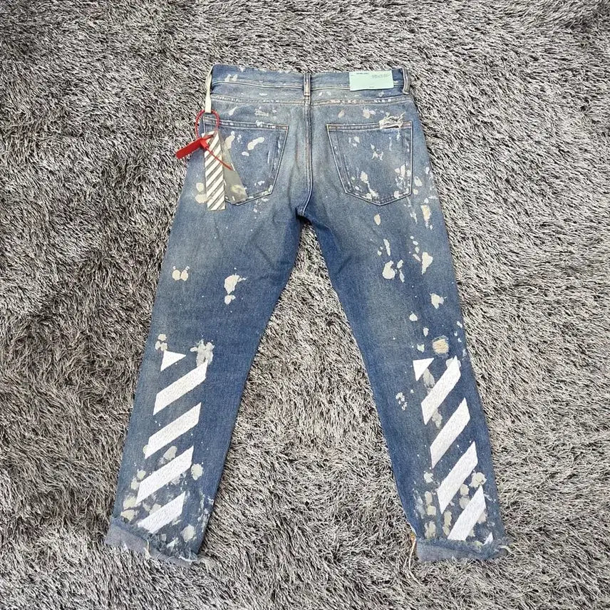 [BUNJANG] Off-White Paint Splatter Denim Pants (Women&