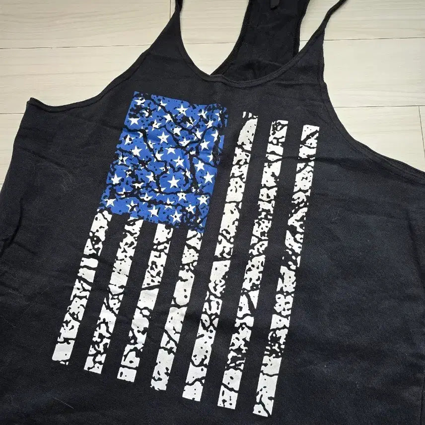 [BUNJANG] American Flag Sleeveless T-shirt / 헬스나시