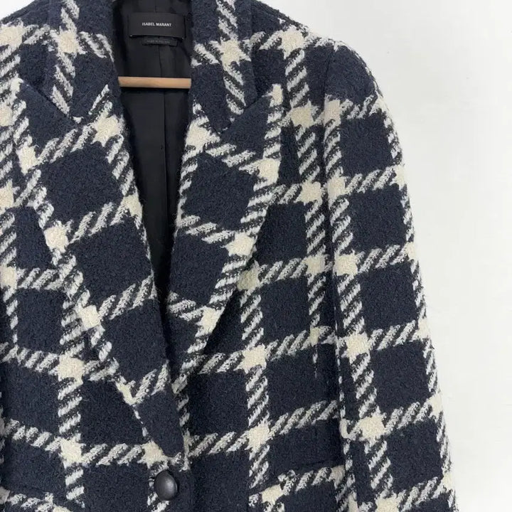 [BUNJANG] Isabel Marant Navy Glen Check Tweed Lapel Jacket / 이자벨마랑 네이비 글렌 체크 트위드 라펠 자켓