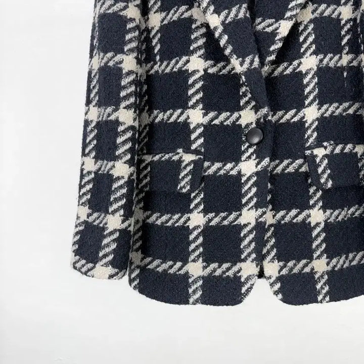 [BUNJANG] Isabel Marant Navy Glen Check Tweed Lapel Jacket / 이자벨마랑 네이비 글렌 체크 트위드 라펠 자켓