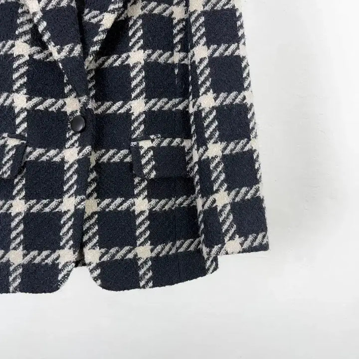 [BUNJANG] Isabel Marant Navy Glen Check Tweed Lapel Jacket / 이자벨마랑 네이비 글렌 체크 트위드 라펠 자켓