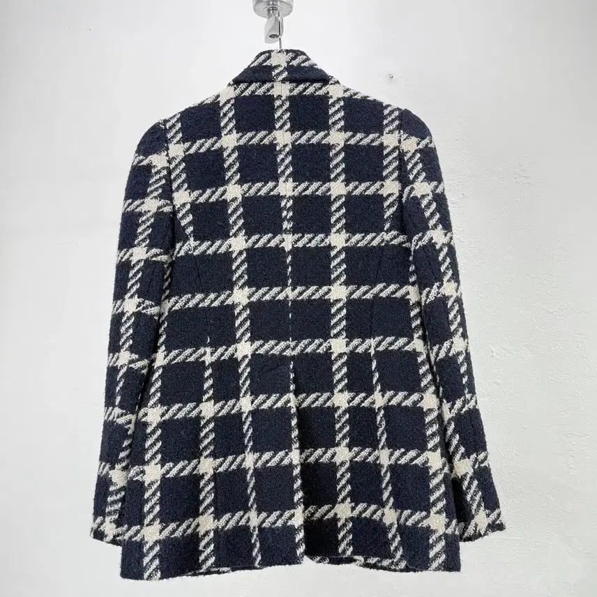 [BUNJANG] Isabel Marant Navy Glen Check Tweed Lapel Jacket / 이자벨마랑 네이비 글렌 체크 트위드 라펠 자켓