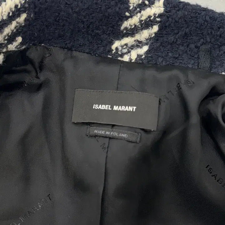 [BUNJANG] Isabel Marant Navy Glen Check Tweed Lapel Jacket / 이자벨마랑 네이비 글렌 체크 트위드 라펠 자켓