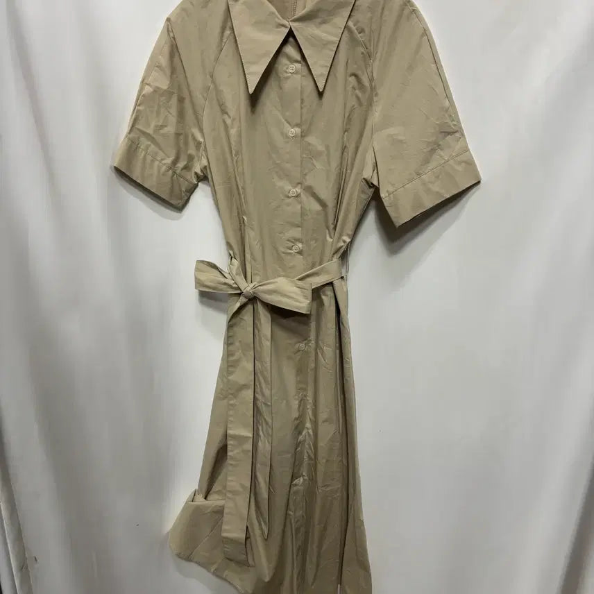 [SOLD OUT] 위드 윤 베이지 카라 벨티드 셔츠 원피스