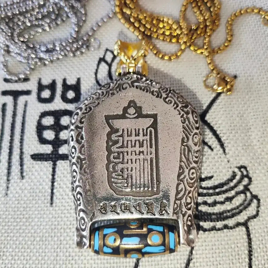 [BUNJANG] Tibetan Thangka Avalokiteśvara Pendant Necklace / 티베트 탕카 18k도금 허공장보살 팬던트 목걸이