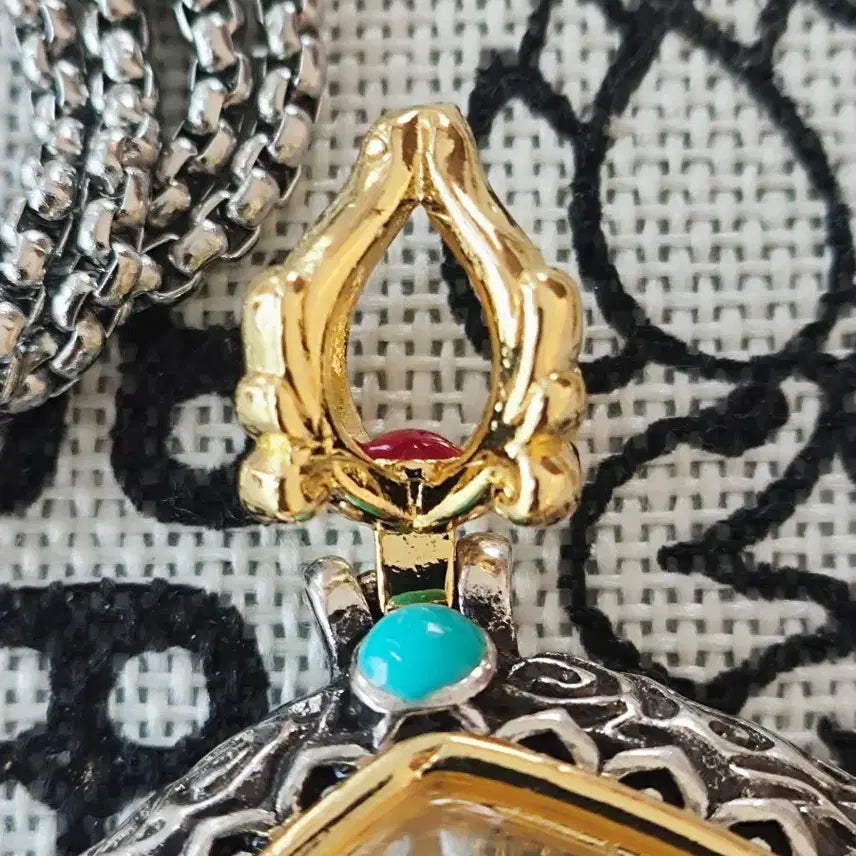 [BUNJANG] Tibetan Thangka Manjusri Gilded Pendant Necklace / 티베트 탕카 문수보살 도금 팬던트 목걸이