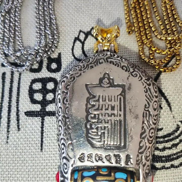 [BUNJANG] Tibetan Thangka Manjusri Gilded Pendant Necklace / 티베트 탕카 문수보살 도금 팬던트 목걸이