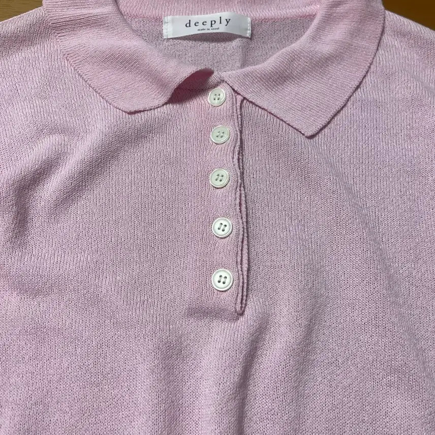 [BUNJANG] Deeply Baby Pink Summer Long Sleeve Knit (Free Size) / deeply 베이비 핑크 썸머 긴팔 니트_Free 사이즈