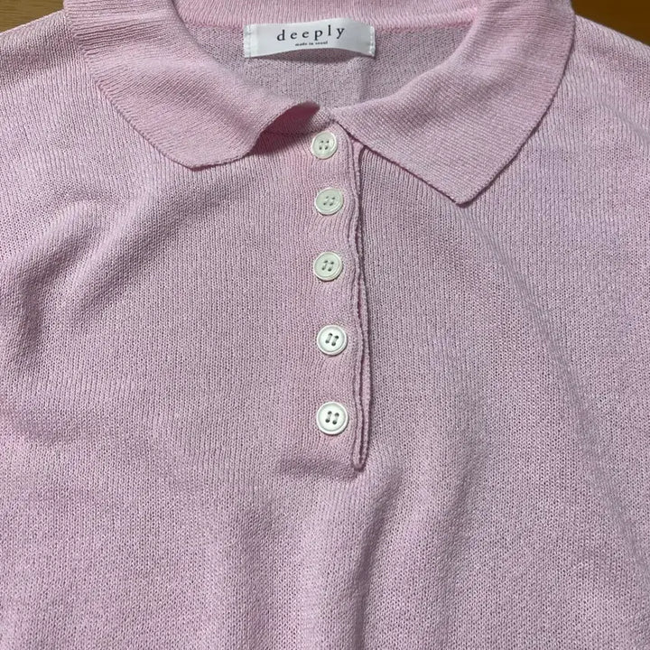 [BUNJANG] Deeply Baby Pink Summer Long Sleeve Knit (Free Size) / deeply 베이비 핑크 썸머 긴팔 니트_Free 사이즈