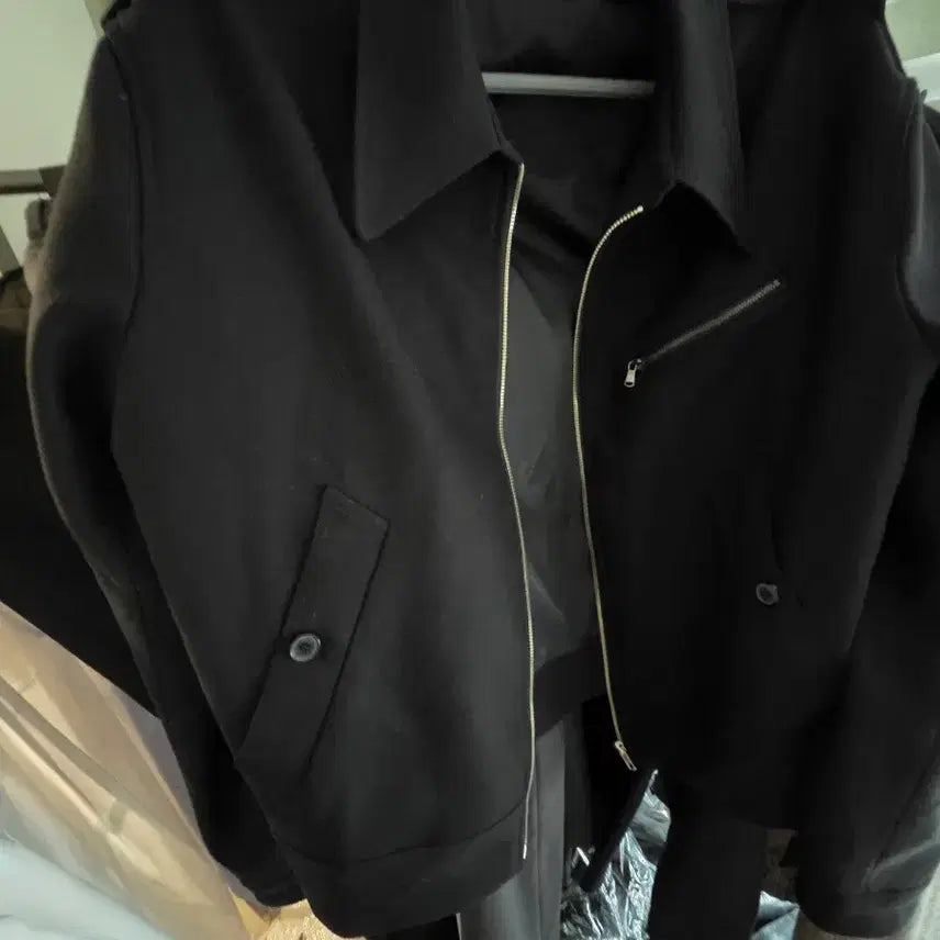 [BUNJANG] D S R Oblique Wool Crop Jacket Black XL / [XL] dnsr 디앤써 오블리크 울 크롭 자켓 새상품