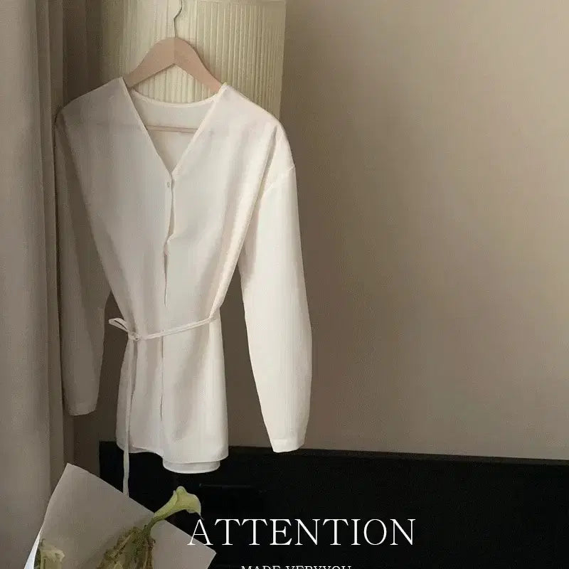 [BUNJANG] Veryyou Att Strappy V-Neck Blouse / 베리유, 스트랩블라우스, 도매택, 디자이너브랜드블라우스, 브이넥블라우스,