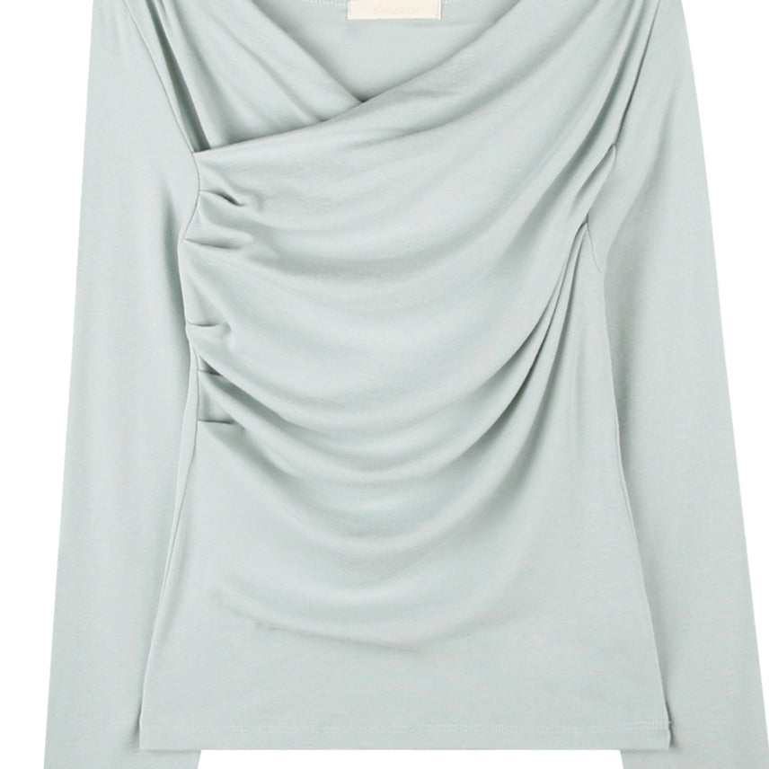 [BUNJANG] Aumoir Shereeing Wrap T-shirt / 아우무아르 셔링 랩 티셔츠