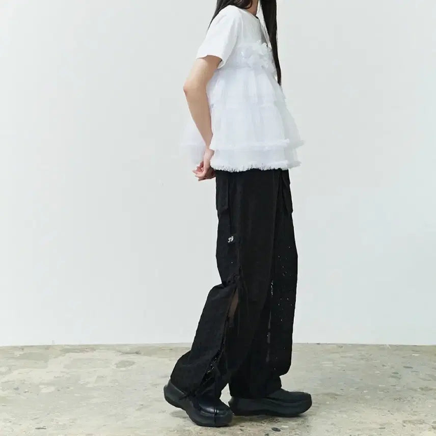[BUNJANG] Saenggin Studio Lace Ribbon Knot Pants / 생긴스튜디오 바지