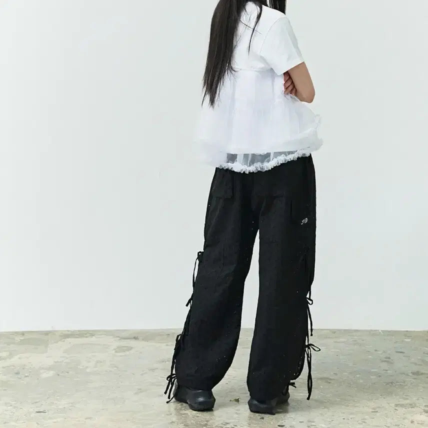 [BUNJANG] Saenggin Studio Lace Ribbon Knot Pants / 생긴스튜디오 바지